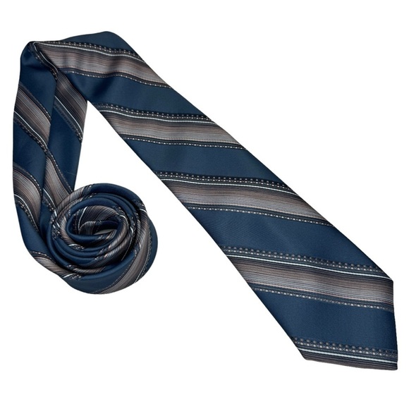 Johnny Carson Vintage striped tie men’s necktie business casual career office - Picture 1 of 4